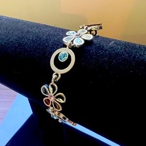 M4M Floral Silver Toggle Bracelet